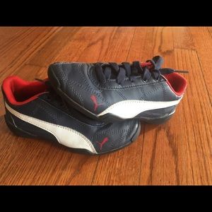 Big boy Puma Leather shoes dark navy blue 11.5